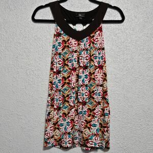 Iz Byer Womens Y2K Retro Psychedelic Halter Tank Size S Travel Vacation Hippie